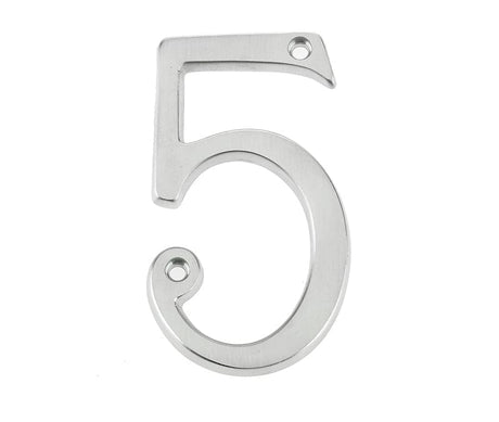 Frelan Hardware Door Furniture Satin Chrome / Numerals / 5 Frelan - JNSC/5 75MM SCREWFIX NUMERAL