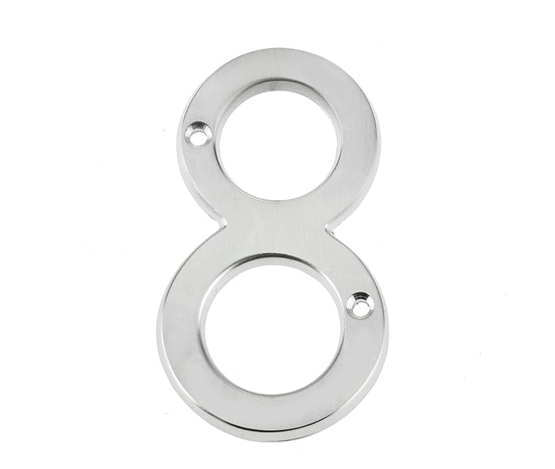 Frelan Hardware Door Furniture Satin Chrome / Numerals / 8 Frelan - JNSC/8 75MM SCREWFIX NUMERAL