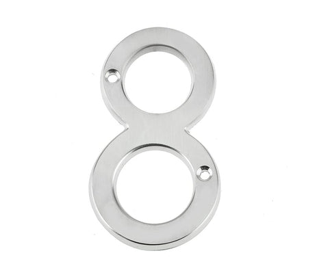 Frelan Hardware Door Furniture Satin Chrome / Numerals / 8 Frelan - JNSC/8 75MM SCREWFIX NUMERAL