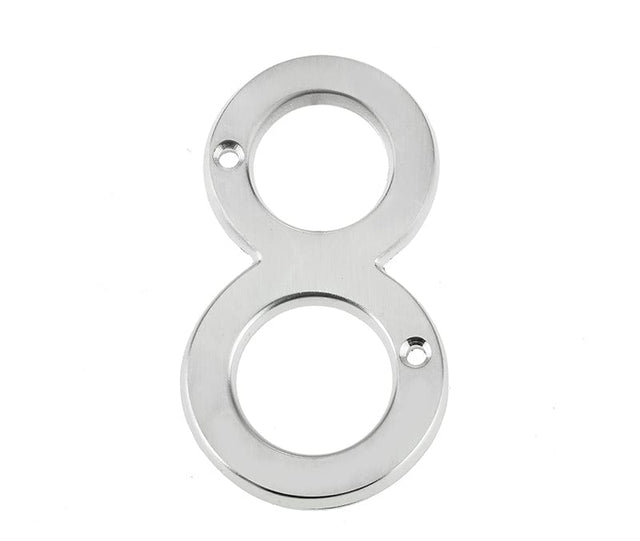 Frelan Hardware Door Furniture Satin Chrome / Numerals / 8 Frelan - JNSC/8 75MM SCREWFIX NUMERAL