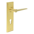 Frelan Hardware Door Furniture Satin Brass / Euro Profile Lock Handles Frelan - Knightbridge Door Handle Din Euro Backplate Satin Brass
