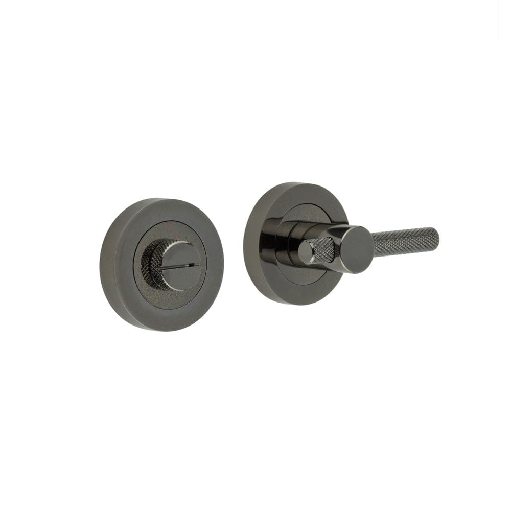 Frelan Hardware Door Furniture Black Nickel / No / Easy Turn & Release Frelan - Knurled Easy Turn & Release - Black Nickel
