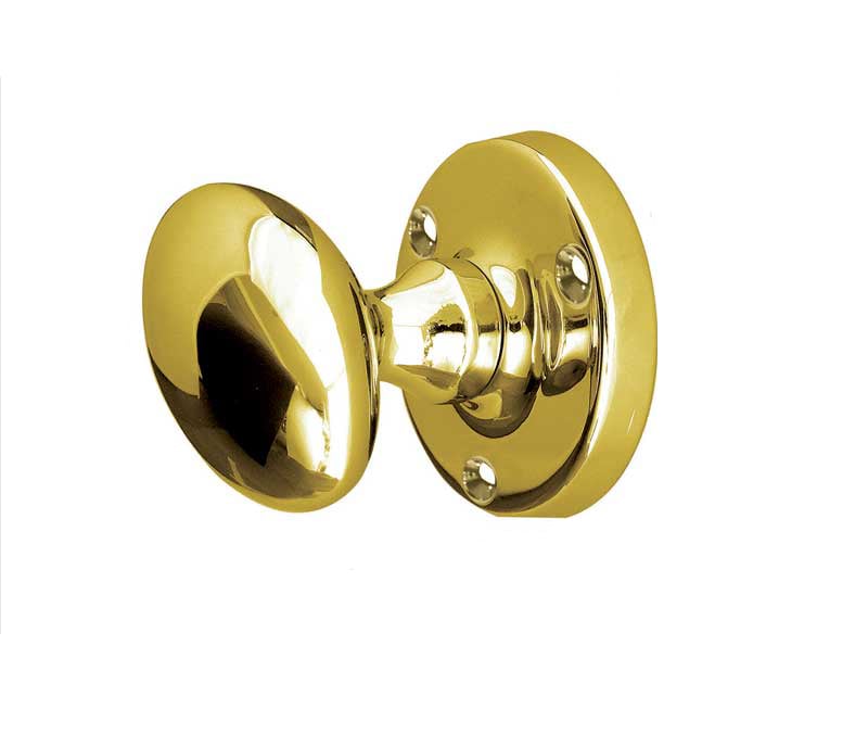 Frelan Hardware Door Furniture Polished Brass / Mortice Knobs Frelan - Kontrax Oval Mortice Knobs - Polished Brass