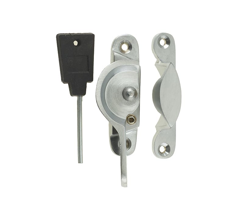 Frelan Hardware Window Furniture Satin Chrome / Sash Window Fitch Fasteners Frelan - Lockable Narrow Fitch Fasteners - Satin Chrome