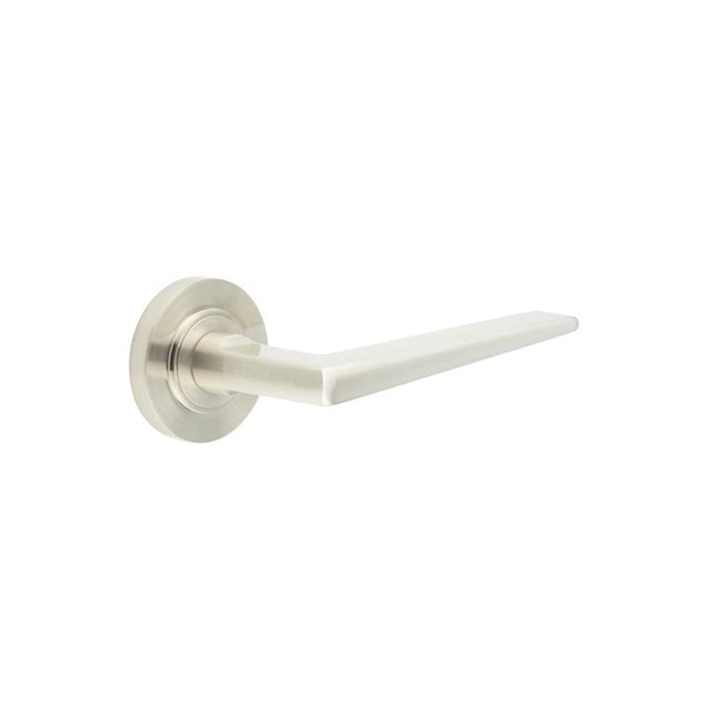 Frelan Hardware Door Furniture Satin Nickel Frelan - Mayfair Door Handle on Plain Rose Satin Nickel