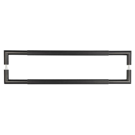 Frelan Hardware Door Furniture Black / Back to Back Fixing Pack Frelan - MB Mitred linear knurled Pull handle 600x25mm B/B 316g PVD