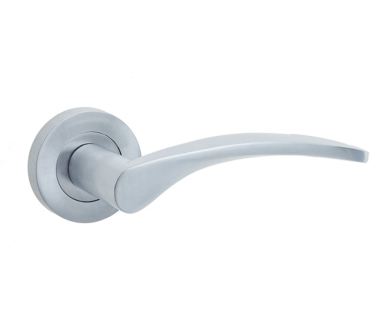 Frelan Hardware Door Furniture Satin Chrome / Round Rose Frelan - Monaco Levers on Round Rose - Satin Chrome