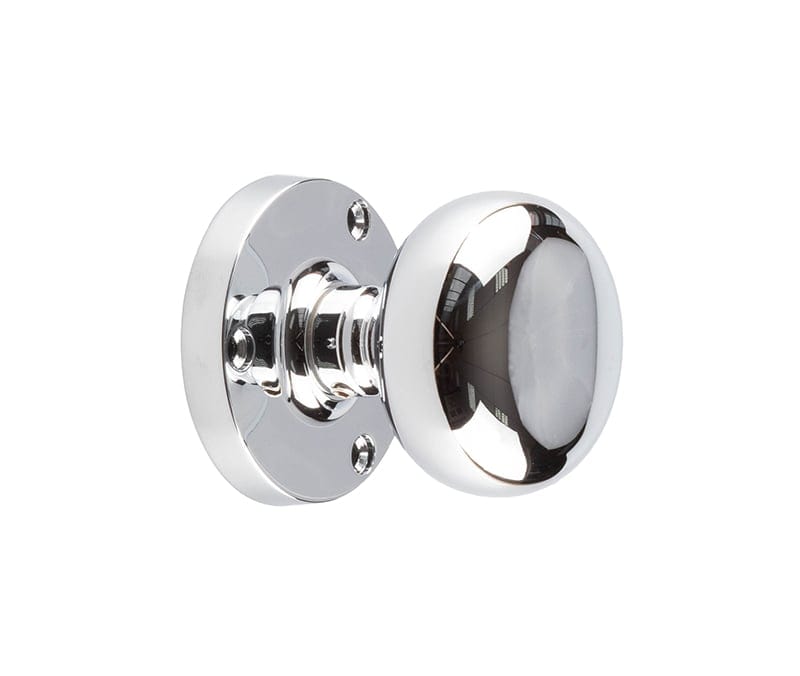 Frelan Hardware Door Furniture Polished Chrome / Mortice Knobs Frelan - Mushroom Half Sprung Mortice Knobs - Polished Chrome