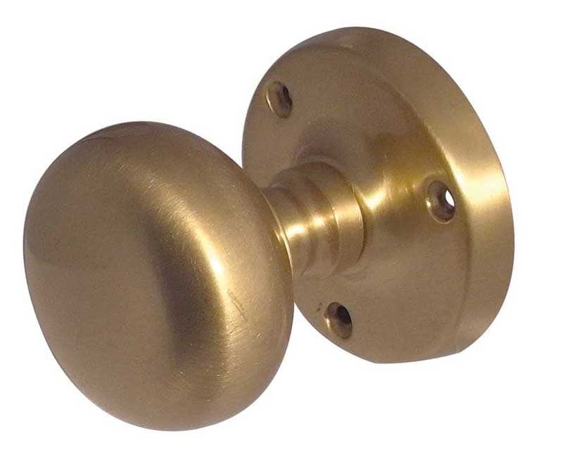 Frelan Hardware Door Furniture Satin Brass / Mortice Knobs Frelan - Mushroom Half Sprung Mortice Knobs - Satin Brass