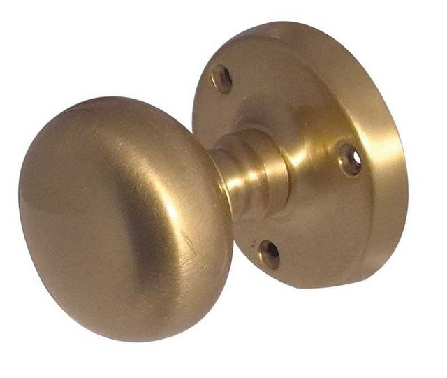 Frelan Hardware Door Furniture Satin Brass / Mortice Knobs Frelan - Mushroom Half Sprung Mortice Knobs - Satin Brass