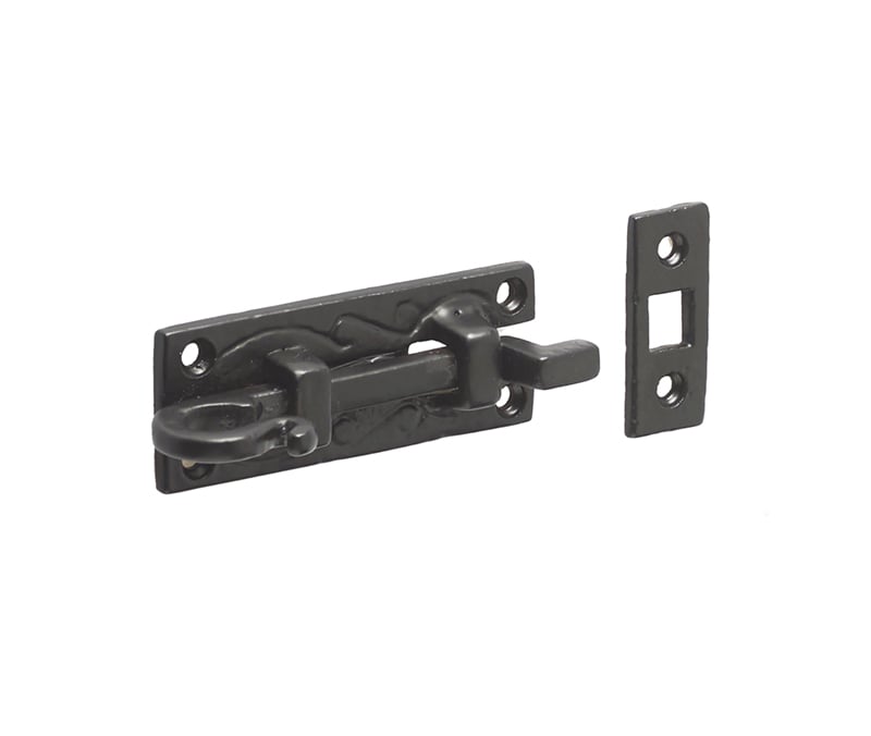 Frelan Hardware Accessories Antique Black / Cranked Surface Bolts / 100mm / 4" Frelan - Necked Bolt 100mm - Antique Black