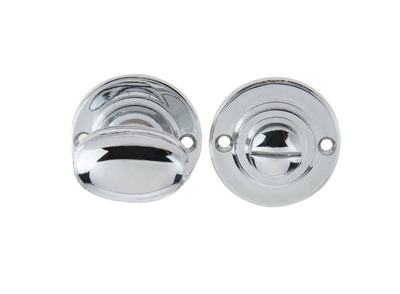 Frelan Hardware Door Furniture Polished Chrome / No Frelan - Oval Ringed Turn & Release - Polished Chrome