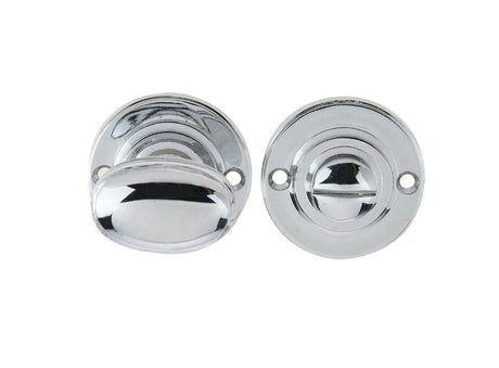 Frelan Hardware Door Furniture Polished Chrome / No Frelan - Oval Ringed Turn & Release - Polished Chrome