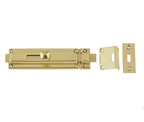 Frelan Hardware Accessories Polished Brass / Straight Surface Bolts Frelan - PB Door bolt