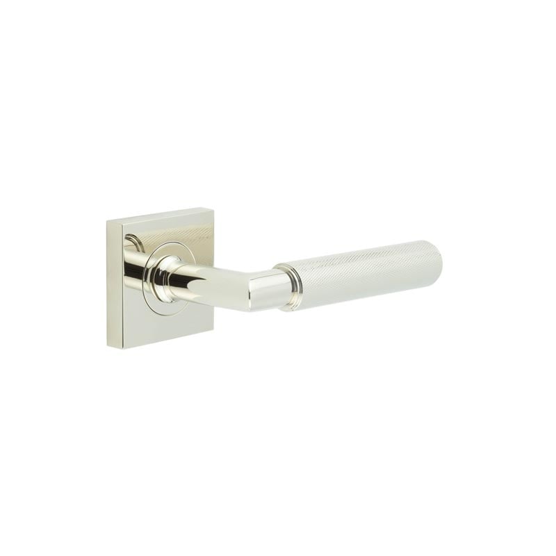 Frelan Hardware Door Furniture Polished Nickel Frelan - Piccadilly Door Handle on Square Plain Rose Polished Nickel