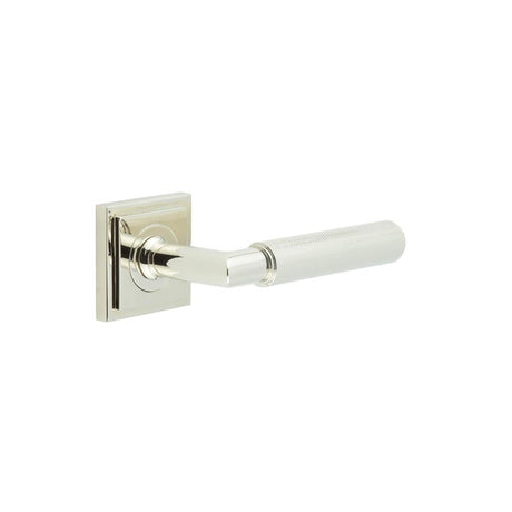 Frelan Hardware Door Furniture Polished Nickel Frelan - Piccadilly Door Handle on Square Stepped Rose Polished Nickel