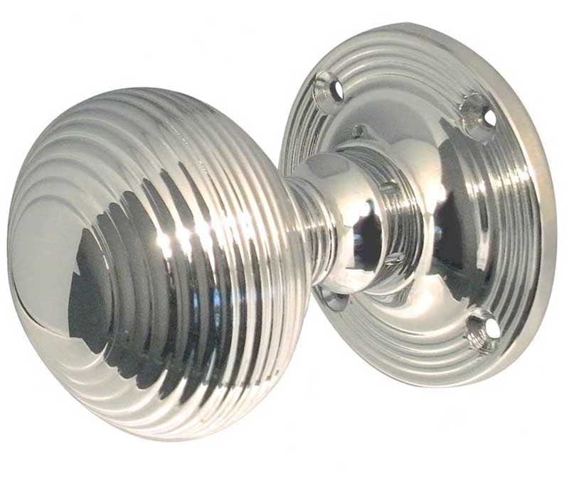 Frelan Hardware Door Furniture Polished Chrome / Mortice Knobs Frelan - Reeded Unsprung Mortice Knobs - Polished Chrome