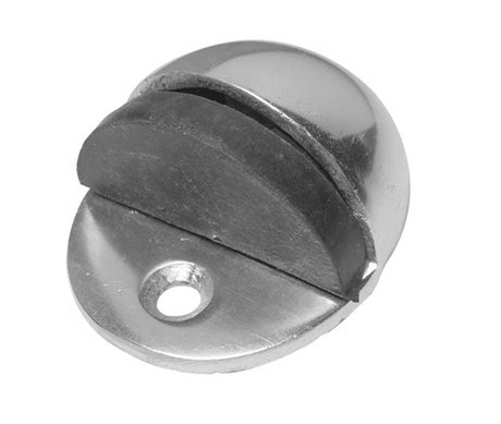 Frelan Hardware Door Furniture Satin Anodised Aluminium / Floor Door Stop Frelan - SAA 50mm Oval Flr Door stop