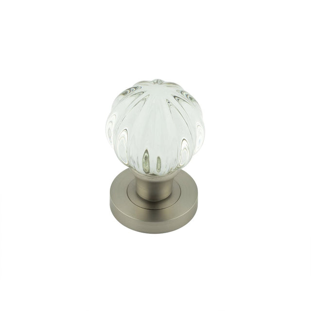 Frelan Hardware Door Furniture Satin Nickel Frelan - Satin Nickel Glass Pumpkin Mortice Knob
