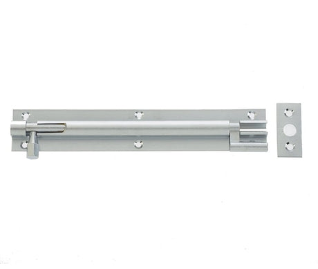Frelan Hardware Accessories Satin Chrome / Cranked Surface Bolts / 150mm / 6" Frelan - SC 150x38mm NKD Barrel Bolt