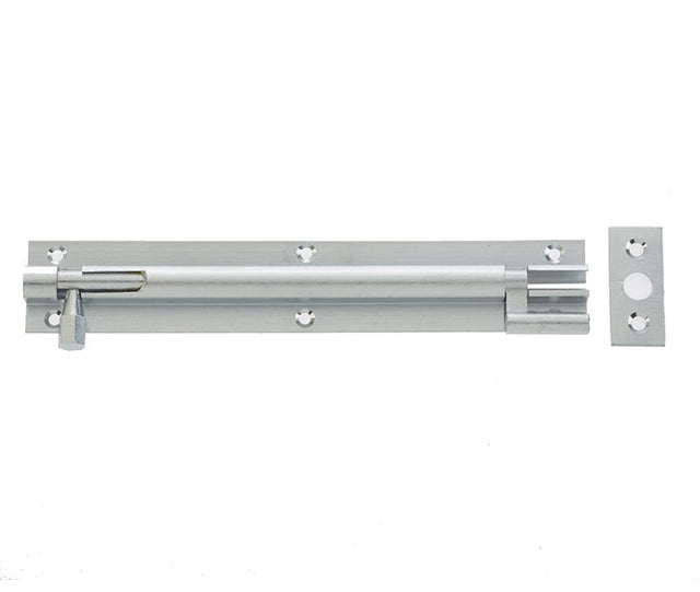 Frelan Hardware Accessories Satin Chrome / Cranked Surface Bolts / 150mm / 6" Frelan - SC 150x38mm NKD Barrel Bolt