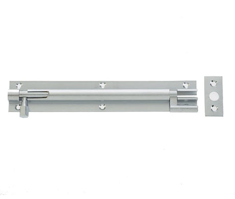 Frelan Hardware Accessories Satin Chrome / Cranked Surface Bolts / 200mm / 8" Frelan - SC 200x38mm NKD Barrel Bolt