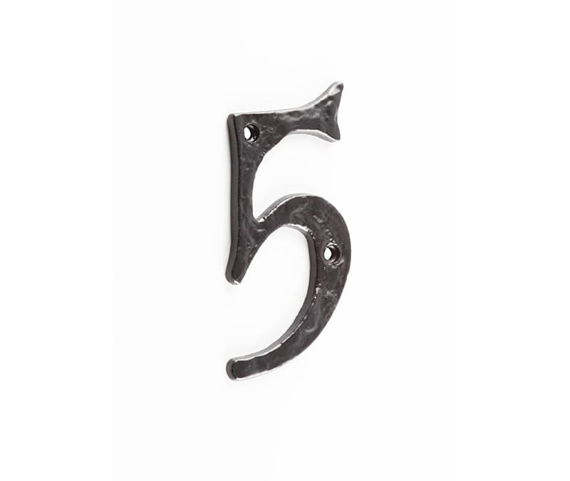 Frelan Hardware Door Furniture Antique Black / Numerals / 5 Frelan - Screws Fixed Numeral 5 - Antique Black