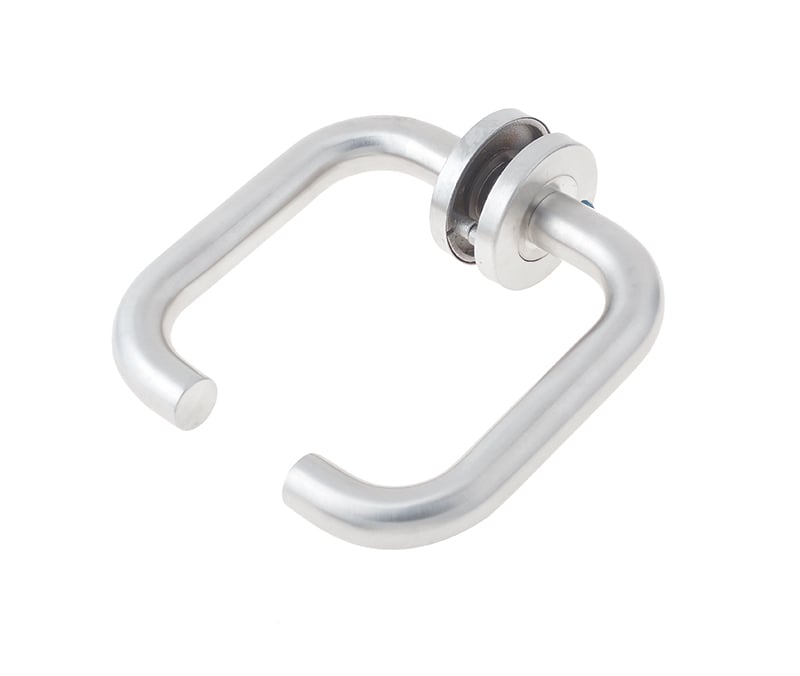 Frelan Hardware Door Furniture Satin Stainless Steel / Round Rose Frelan - SSS Grade 4 return to door lever on rose