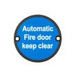 Frelan Hardware Door Furniture Black / Signs Frelan - Stainless Steel Automatic Fire Door Keep Clear 75mm Black