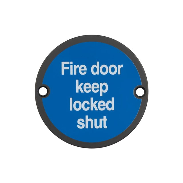 Frelan Hardware Door Furniture Black / Signs Frelan - Stainless Steel Fire Door Keep Locked Shut 75mm Black