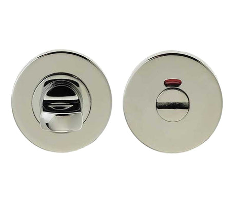 Frelan Hardware Door Furniture Polished Stainless Steel / Yes Frelan - Standard Bathroom Turn & Release with Indicator 52mm x 8mm - Grade 304