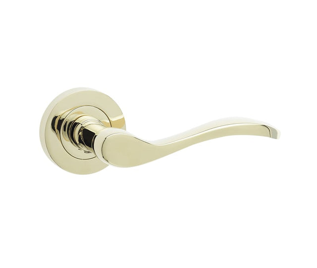 Frelan Hardware Door Furniture Brass Finish / Round Rose Frelan - Turin Levers on Round Rose - PVD Brass
