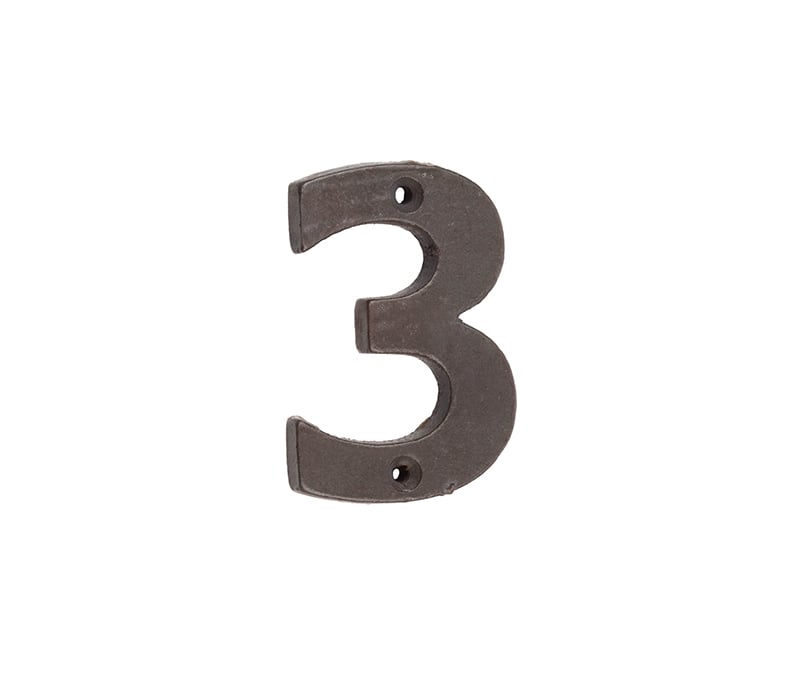 Frelan Hardware Door Furniture Beeswax / Numerals / 3 Frelan - Valley Forge 75mm Numeral 3 - Beeswax