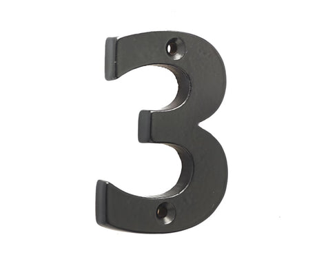Frelan Hardware Door Furniture Black / Numerals / 3 Frelan - Valley Forge 75mm Numeral 3 - Black