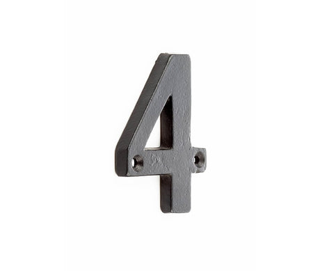 Frelan Hardware Door Furniture Black / Numerals / 4 Frelan - Valley Forge 75mm Numeral 4 - Black