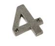 Frelan Hardware Door Furniture Pewter / Numerals / 4 Frelan - Valley Forge 75mm Numeral 4 - Pewter