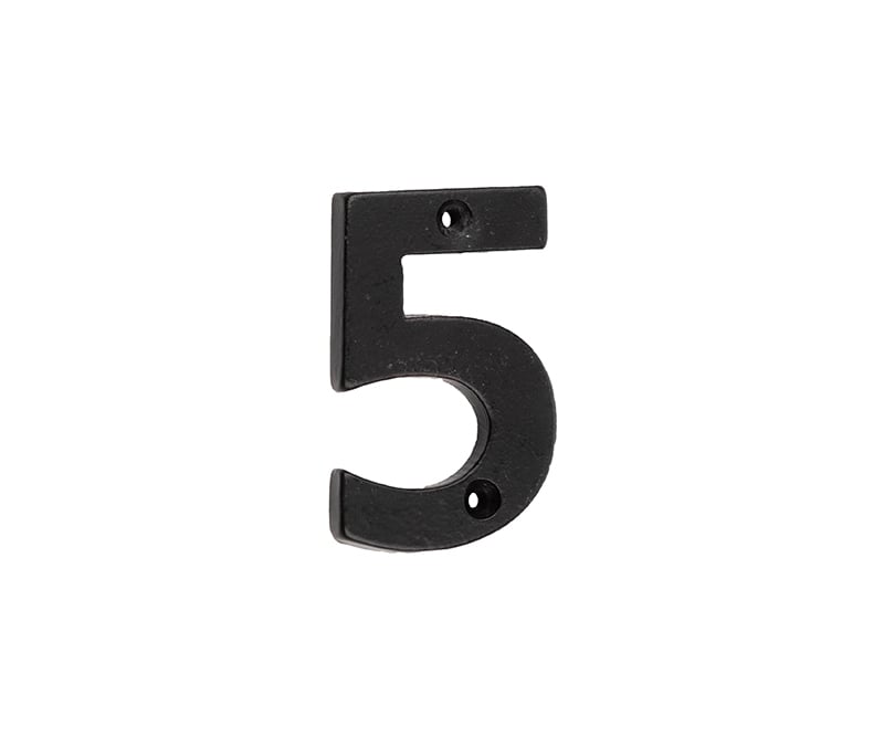 Frelan Hardware Door Furniture Black / Numerals / 5 Frelan - Valley Forge 75mm Numeral 5 - Black