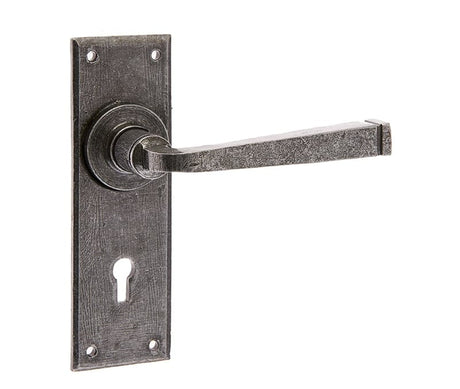 Frelan Hardware Door Furniture Pewter / Std. Lock Handles Frelan - Valley Forge Standard Lever Lock Handles on Backplate - Pewter