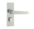 Frelan Hardware Door Furniture Polished Chrome / Privacy Handles Frelan - Victorian Straight Door Handle on Privacy Plate Polished Chrome