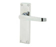 Frelan Hardware Door Furniture Polished Chrome / Latch Handles Frelan - Victorian Straight Door Handles on Long Latchset Plate Polished Chrome