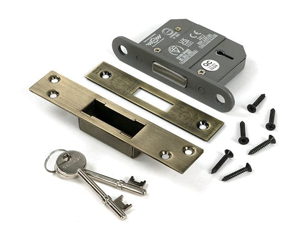 From The Anvil Locks & Latches Aged Brass / 5 Lever Deadlocks / 2.5" / 65mm From The Anvil - Aged Brass 2.5" 5 Lever BS Dead Lock KA