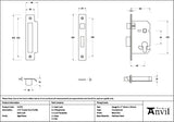 From The Anvil Locks & Latches Aged Brass / DIN Euro Sash Lock / 2.5" / 65mm From The Anvil - Aged Brass 2.5" Euro Profile Sash Lock