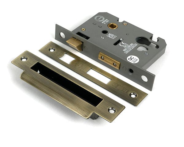 From The Anvil Locks & Latches Aged Brass / DIN Euro Sash Lock / 2.5" / 65mm From The Anvil - Aged Brass 2.5" Euro Profile Sash Lock
