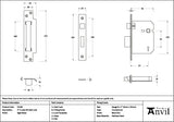 From The Anvil Locks & Latches Aged Brass / 5 Lever Sashlocks / 3" / 76mm From The Anvil - Aged Brass 3" 5 Lever BS Sash Lock