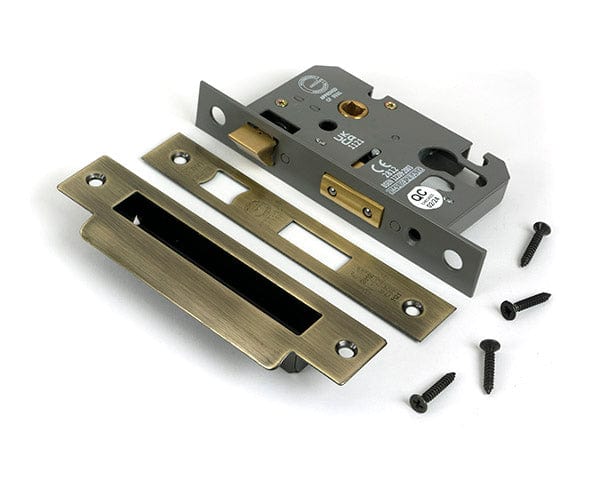 From The Anvil Locks & Latches Aged Brass / DIN Euro Sash Lock / 3" / 76mm From The Anvil - Aged Brass 3" Euro Profile Sash Lock