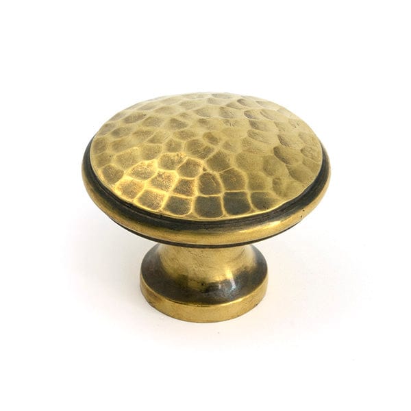 From The Anvil Cabinet Hardware Aged Brass / Cabinet Knobs / Large From The Anvil - Aged Brass Hammered Cabinet Knob - Large