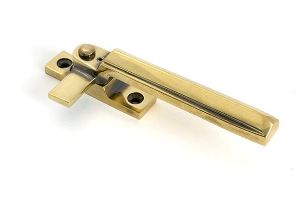 From The Anvil Window Furniture Aged Brass / Yes / Mortice & Hook Place From The Anvil - Aged Brass Locking Art Deco Fastener - RH