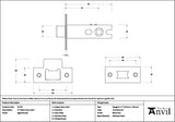 From The Anvil Locks & Latches Aged Bronze / Tubular Mortice Latch / 3" From The Anvil - Aged Bronze 3" Heavy Duty Latch