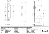 From The Anvil Locks & Latches Aged Bronze / DIN Euro Sash Lock / 2.5" / 65mm From The Anvil - Aged Bronze Euro Din Sash Lock - 60mm Backset/72mm Centre