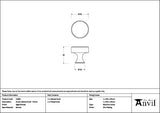 From The Anvil Cabinet Hardware Aged Bronze / Cabinet Knobs / 32mm Dia. From The Anvil - Aged Bronze Scully Cabinet Knob - 32mm